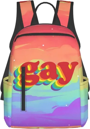 LGBT Rainbow Pride Gay Travel Laptop Backpack Casual Backpacks Double Shoulder Daypack Notebook Rucksack Work Bags Sports Bag for Hiking Camping Beach