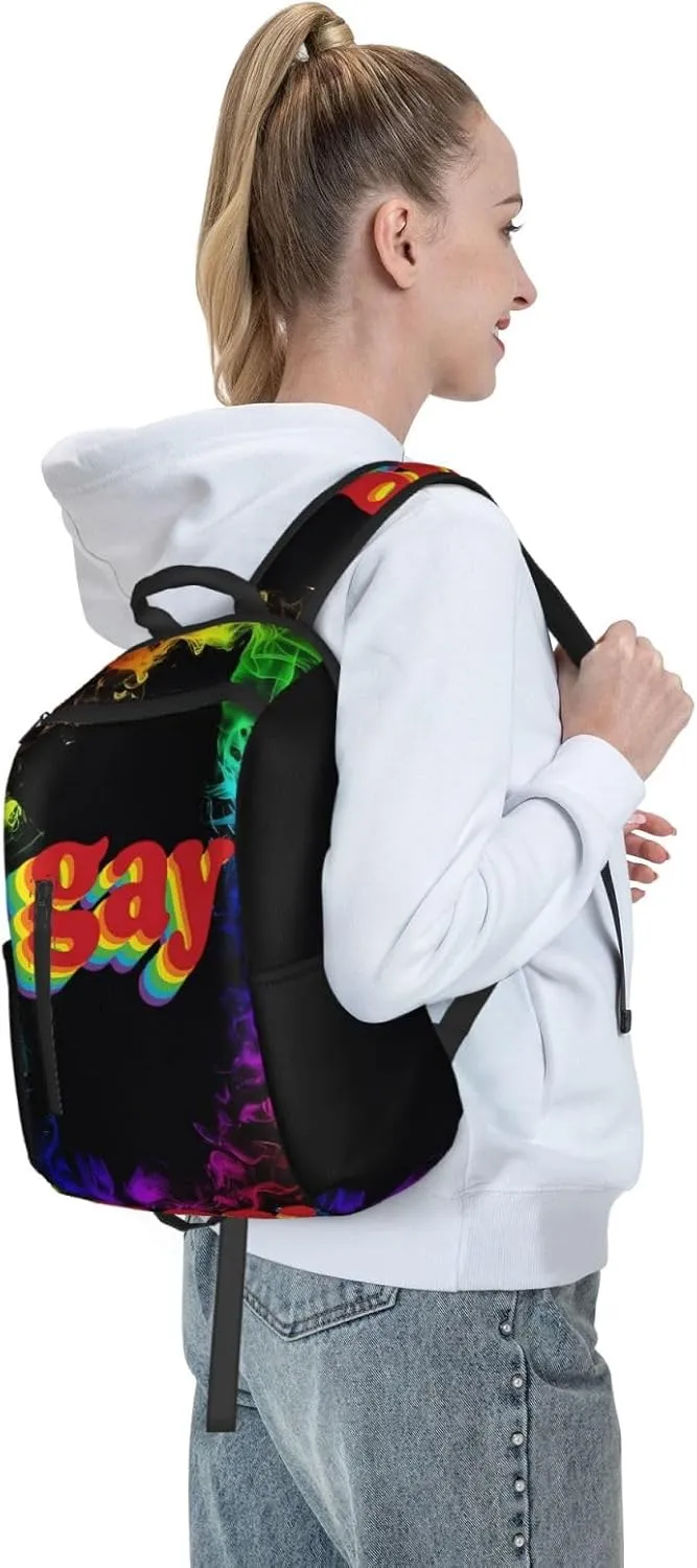 LGBT Rainbow Pride Gay Travel Laptop Backpack Casual Backpacks Double Shoulder Daypack Notebook Rucksack Work Bags Sports Bag for Hiking Camping Beach