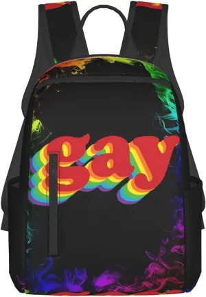 LGBT Rainbow Pride Gay Travel Laptop Backpack Casual Backpacks Double Shoulder Daypack Notebook Rucksack Work Bags Sports Bag for Hiking Camping Beach