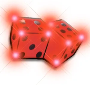 Light Up Dice Flashing Blinking LED Body Light Lapel Pins (25-Pack)