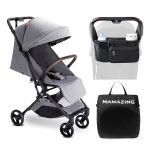 Lightweight Baby Travel Stroller with Organizer & Cushion–Mom’s Choice Gold Award Winner, Compact & Airplane-Friendly, One-Handed Folding Design, 11.6 lbs, Perfect for Toddlers, Grey