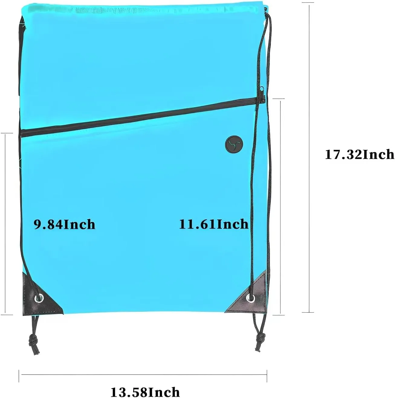 Lightweight Drawstring Backpack with 2 Compartments, Zip Pocket ECO Cinch Bags for Gym Travel, for Men Women (20, Blue)