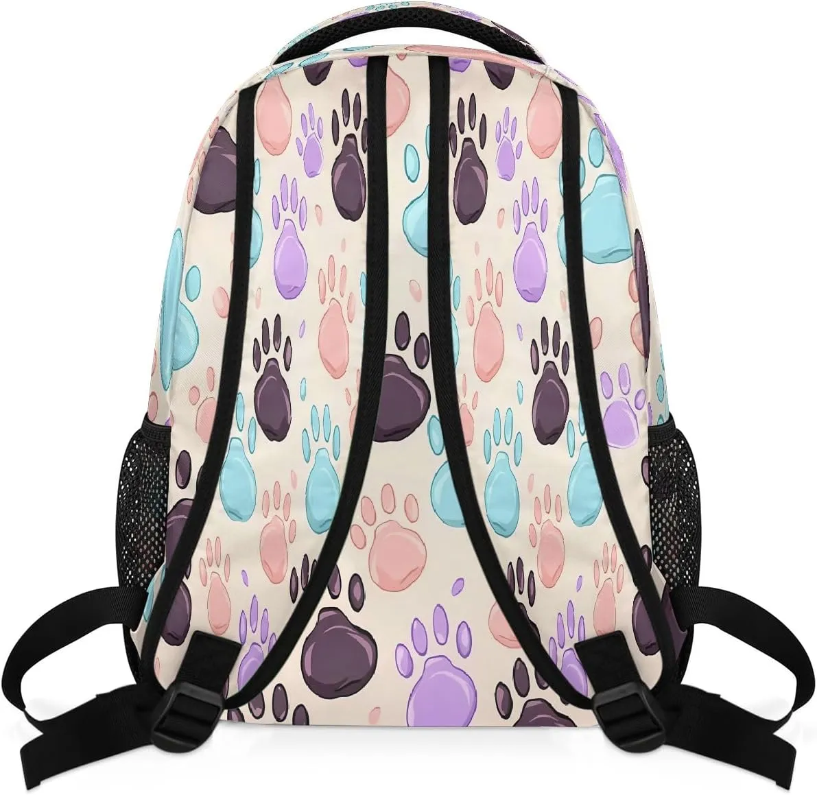Lightweight Travel Backpack, Cat Dog Cute Animal Paws Large Capacity Bookbag, Waterproof Travel Bag Casual Daypack for Men Women Adults