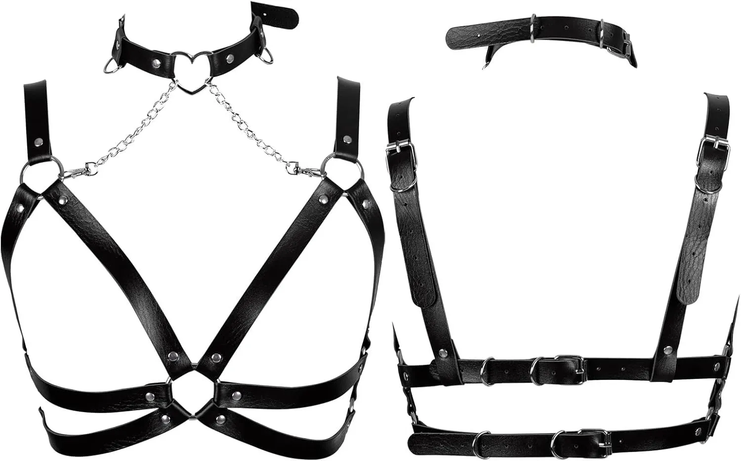 Lingerie cage Chest strap Leather Bra Body chain harness for women Punk Festival rave Dance Rock Photography Waist belt