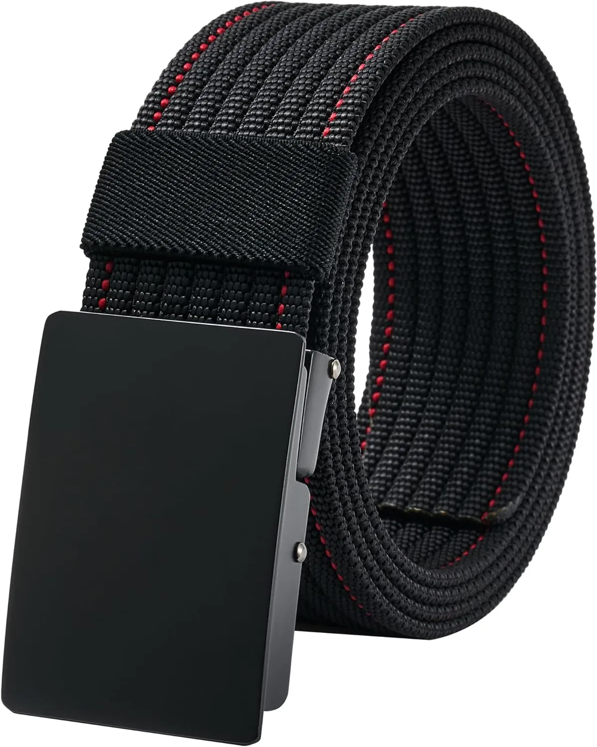 LionVII Men Nylon Web Belts - Metal Buckle, Fully Adjustable Belt Strap for Work, Easy Trim to Fit 28-49" Waist