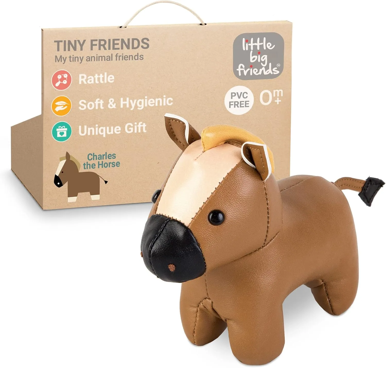 Little Big Friends Tiny Friends | Rattle Toy | Special Stuffed Animal | Easy to Clean | Charles The Horse