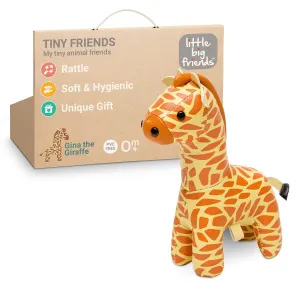 Little Big Friends Tiny Friends | Rattle Toy | Special Stuffed Animal | Easy to Clean | Gina The Giraffe