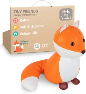 Little Big Friends Tiny Friends | Rattle Toy | Special Stuffed Animal | Easy to Clean | Richard The Fox