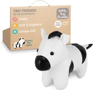 Little Big Friends Tiny Friends | Rattle Toy | Special Stuffed Animal | Easy to Clean | Robert The Zebra