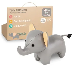Little Big Friends Tiny Friends | Rattle Toy | Special Stuffed Animal | Easy to Clean | Vincent The Elephant