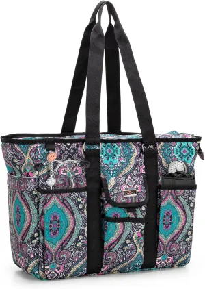 LoDrid Nurse Bag with Bottom Pad, Large Home Health Nurse, Medical Assistant Bag with Multiple Pockets for Work, Totem