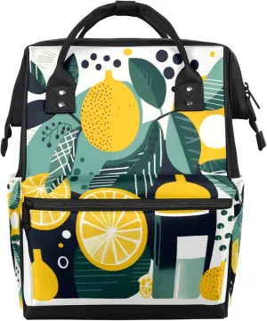 Lovely Lemon Diaper Bag Mommy Bags With Adjustable Shoulder Strap Waterproof Multifunction Shoulder Bag Travel Large Capacity Backpack for Moms And Dads