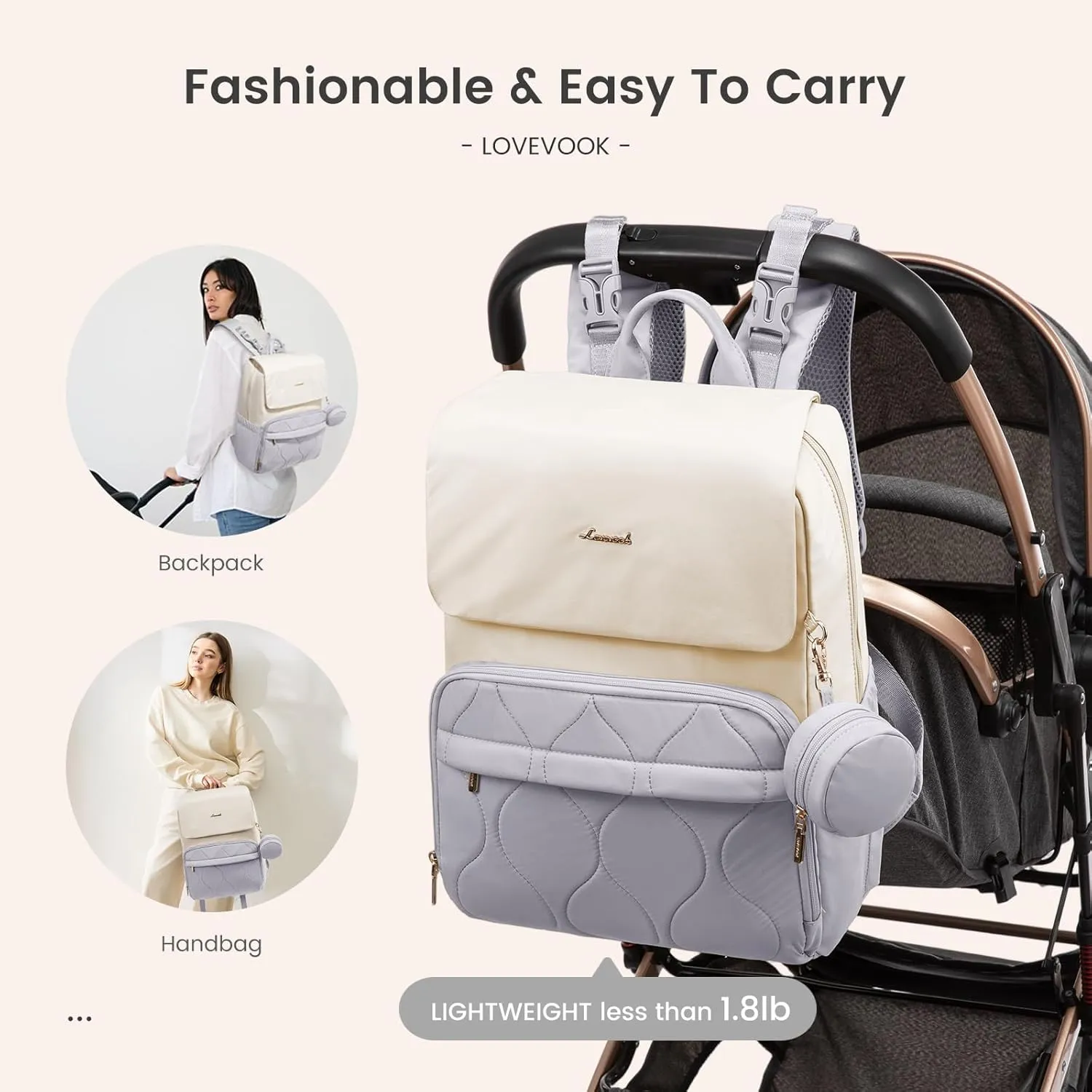 LOVEVOOK Diaper Bag Backpack, Baby Travel Bags for Boys & Girl, Toddler Diaper Bag with Changing Station & Pacifier Case, Pañaleras Para Bebe Niña & Niño - Newborn Essentials Must Haves Mom