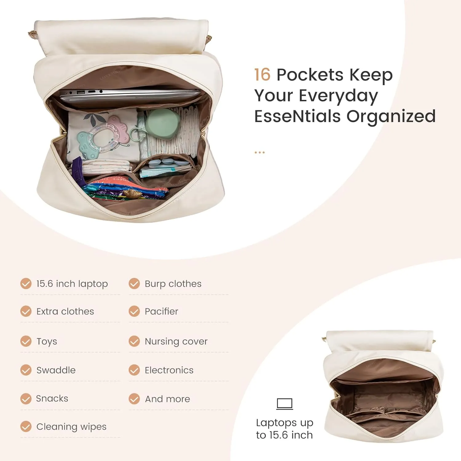 LOVEVOOK Diaper Bag Backpack, Baby Travel Bags for Boys & Girl, Toddler Diaper Bag with Changing Station & Pacifier Case, Pañaleras Para Bebe Niña & Niño - Newborn Essentials Must Haves Mom