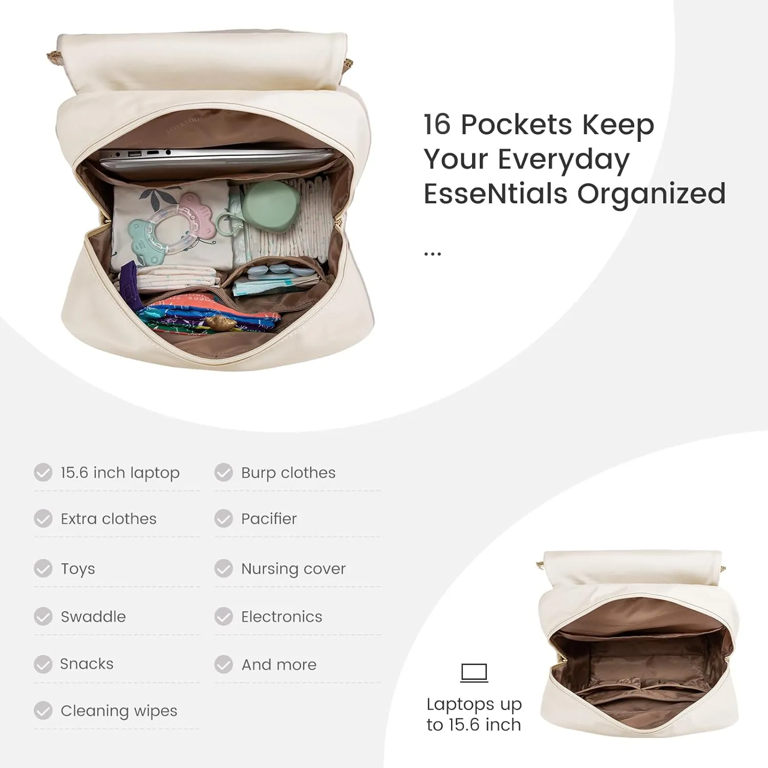 LOVEVOOK Diaper Bag Backpack, Baby Travel Bags for Boys & Girl, Toddler Diaper Bag with Changing Station & Pacifier Case, Pañaleras Para Bebe Niña & Niño - Newborn Essentials Must Haves Mom