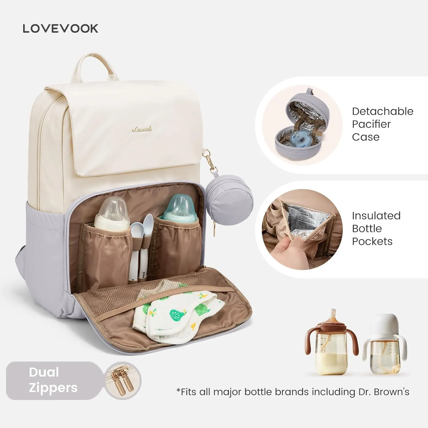 LOVEVOOK Diaper Bag Backpack, Baby Travel Bags for Boys & Girl, Toddler Diaper Bag with Changing Station & Pacifier Case, Pañaleras Para Bebe Niña & Niño - Newborn Essentials Must Haves Mom