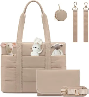 LOVEVOOK Diaper Bag Tote, 15.6inch Large Baby Diaper Bag Waterproof Travel Diaper Tote with Changing Pad