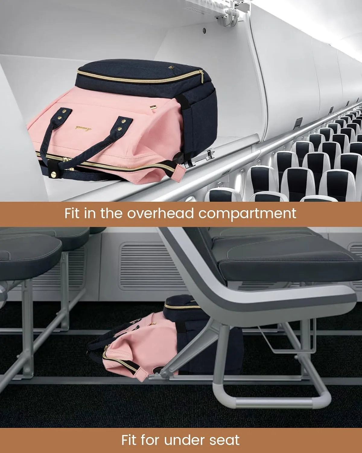 LOVEVOOK Laptop Backpack for Women Fashion Business Computer Backpacks Travel Bags Purse Doctor Nurse Work Backpack with USB Port, Fits 17-Inch Laptop Pink Navy