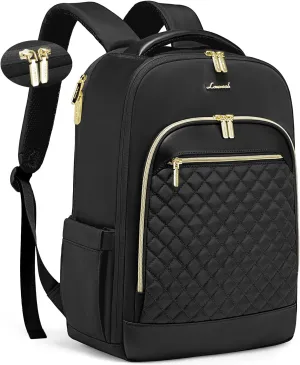 LOVEVOOK Laptop Backpack Purse for Women Travel Backpack 17 Inch Airline Approved Carry on Backpack Large Teacher Nurse Bag for Work Business College, Black