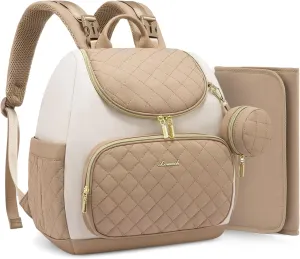 LOVEVOOK Mini Diaper Bag Backpack, Waterproof Diaper Bags for Baby Girl Boy with Changing Pad, Stylish Baby Diaper Bag, Diaper Bag for Mom Dad with Stroller Buckles,14 Inch