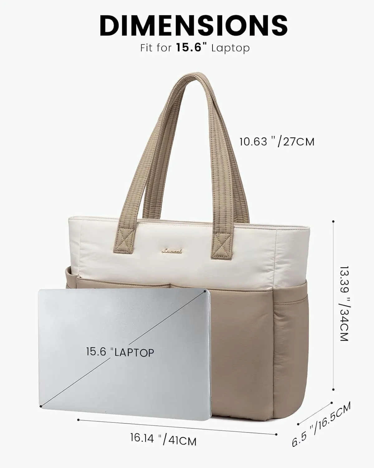 LOVEVOOK Puffer Tote Bag for Women, Lightweight Work Bag for Teacher, Nurse, Daily, Travel Tote Bag, Large Shoulder Bag,2Pcs