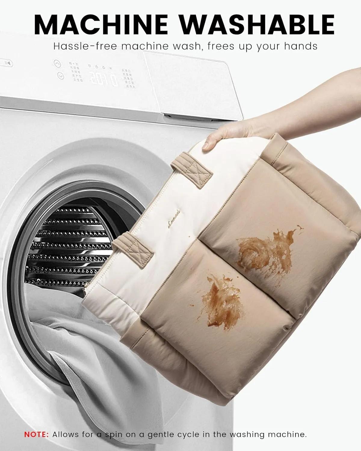 LOVEVOOK Puffer Tote Bag for Women, Lightweight Work Bag for Teacher, Nurse, Daily, Travel Tote Bag, Large Shoulder Bag,2Pcs