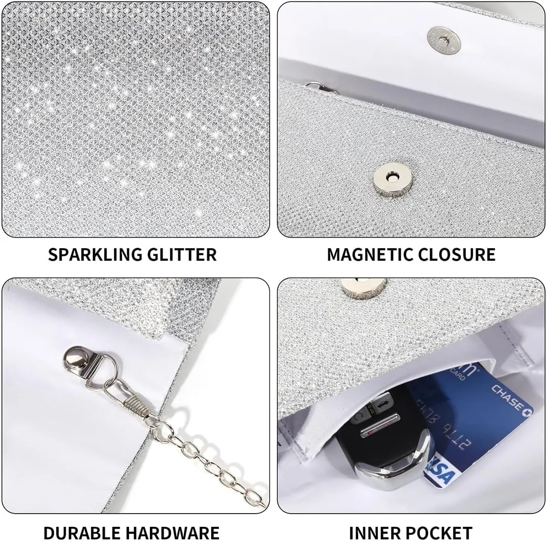 lovyoCoCo Evening Bag Clutch Purses for Women Ladies Sparkling Party Handbag Wedding Bag