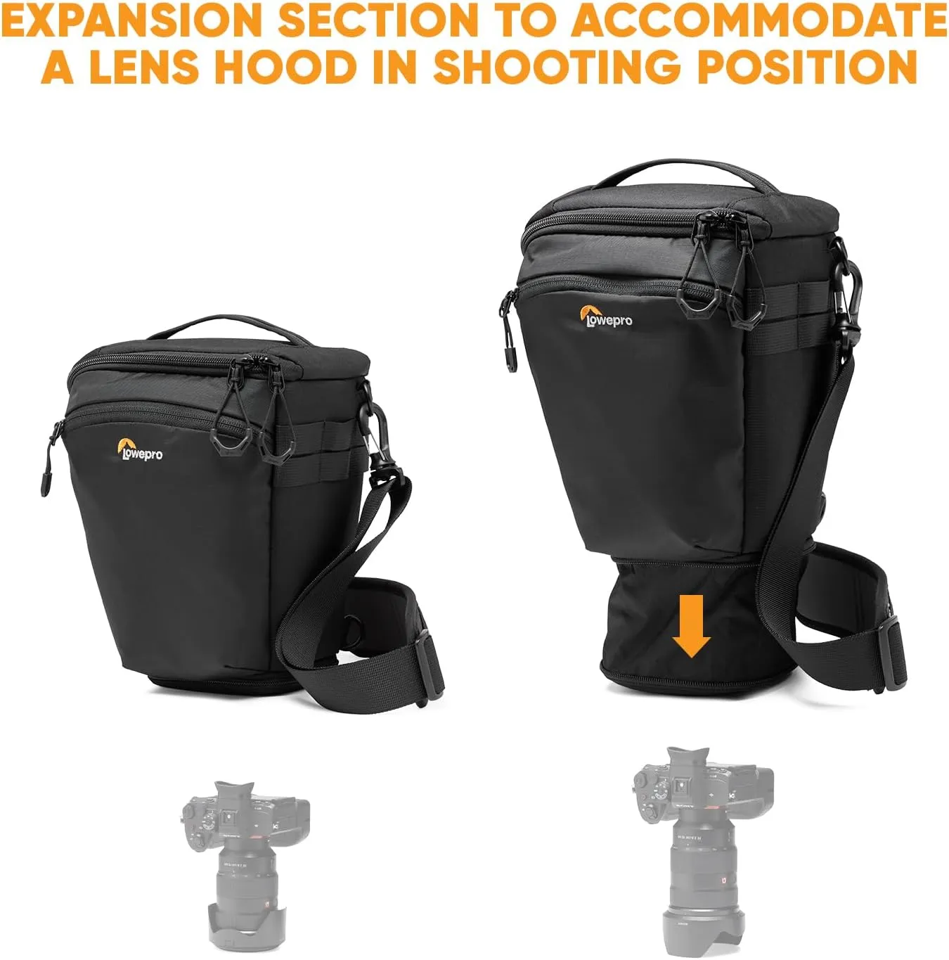 Lowepro ProTactic TLZ 70 Pro AW III Toploader Camera Bag, Camera Case for DSLR, Mirrorless, Vol.5L Dim: 12.x5.51x6.3in, for Cameras w/Lens attached, Modular Shoulder Bag, for Photographer/Videographer