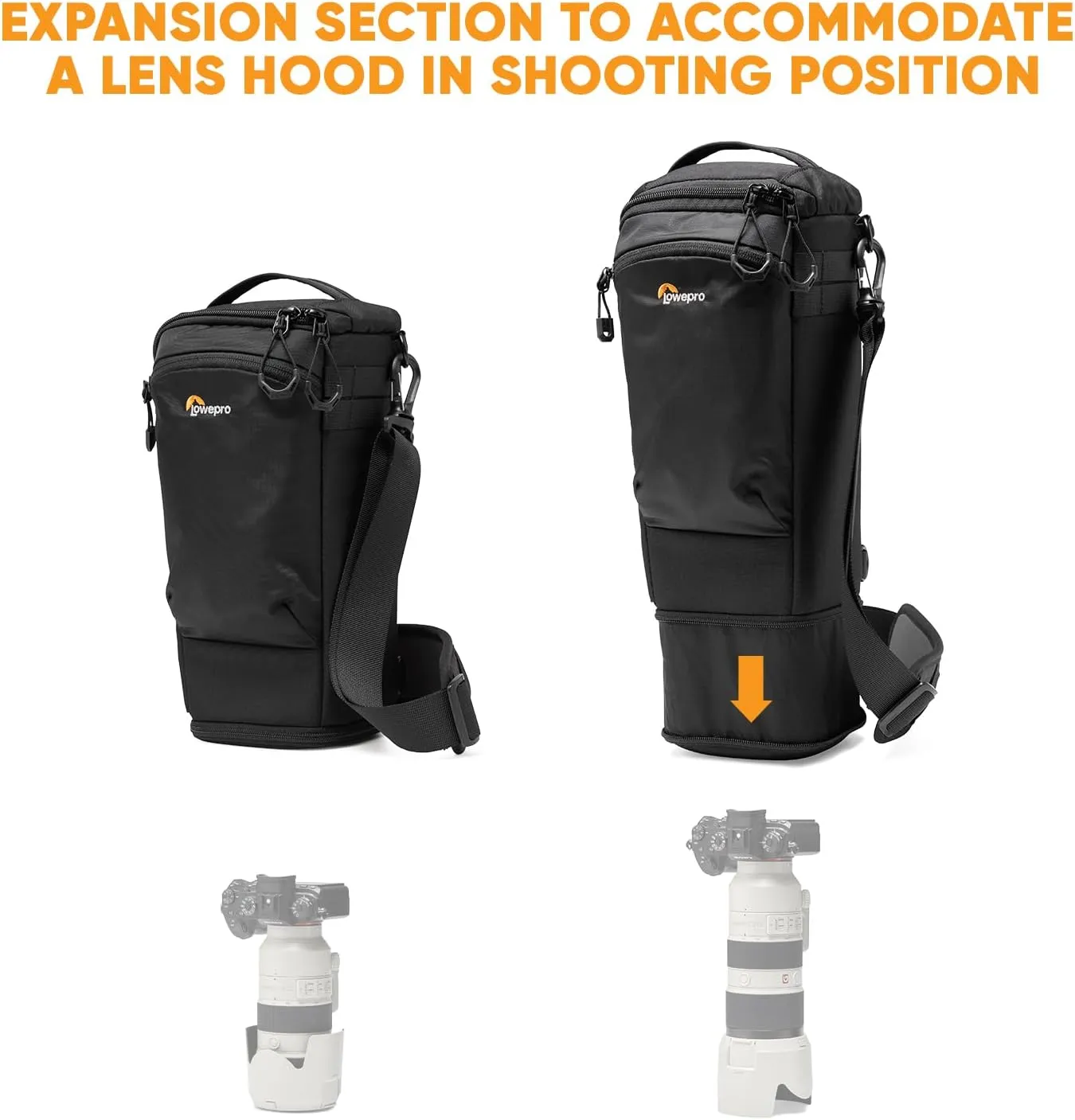 Lowepro ProTactic TLZ 75 Slim AW III Toploader Camera Bag, Camera Case for DSLR, Mirrorless, Vol. 4.5L, Dim: 14.57x4.13x5.5in for Cameras w/Lens attached, Modular Shoulder Bag, for Photographer/Video