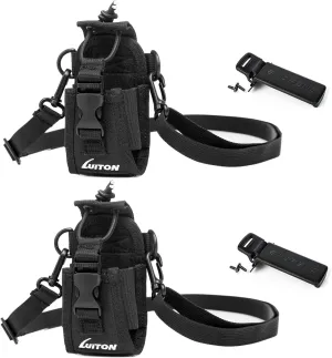 LUITON Radio Holder Walkie Talkie Pouch Molle Radio Pouch BaoFeng Radio Holster Strap Radio Case for Duty Belt Compatible with BaoFeng UV5R 888S F8HP Kenwood Icom HYT Arcshell Retevis H777 (2 Pack)
