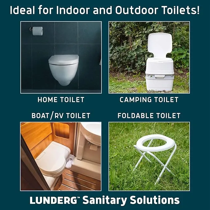 Lunderg Toilet Bowl Liners with Super Absorbent Pads - Value Pack 20 Count Universal Fit - Disposable Toilet Bags to Convert any Home, Boat or Camping Toilet in a Dry Toilet - Make Life so Much Easier