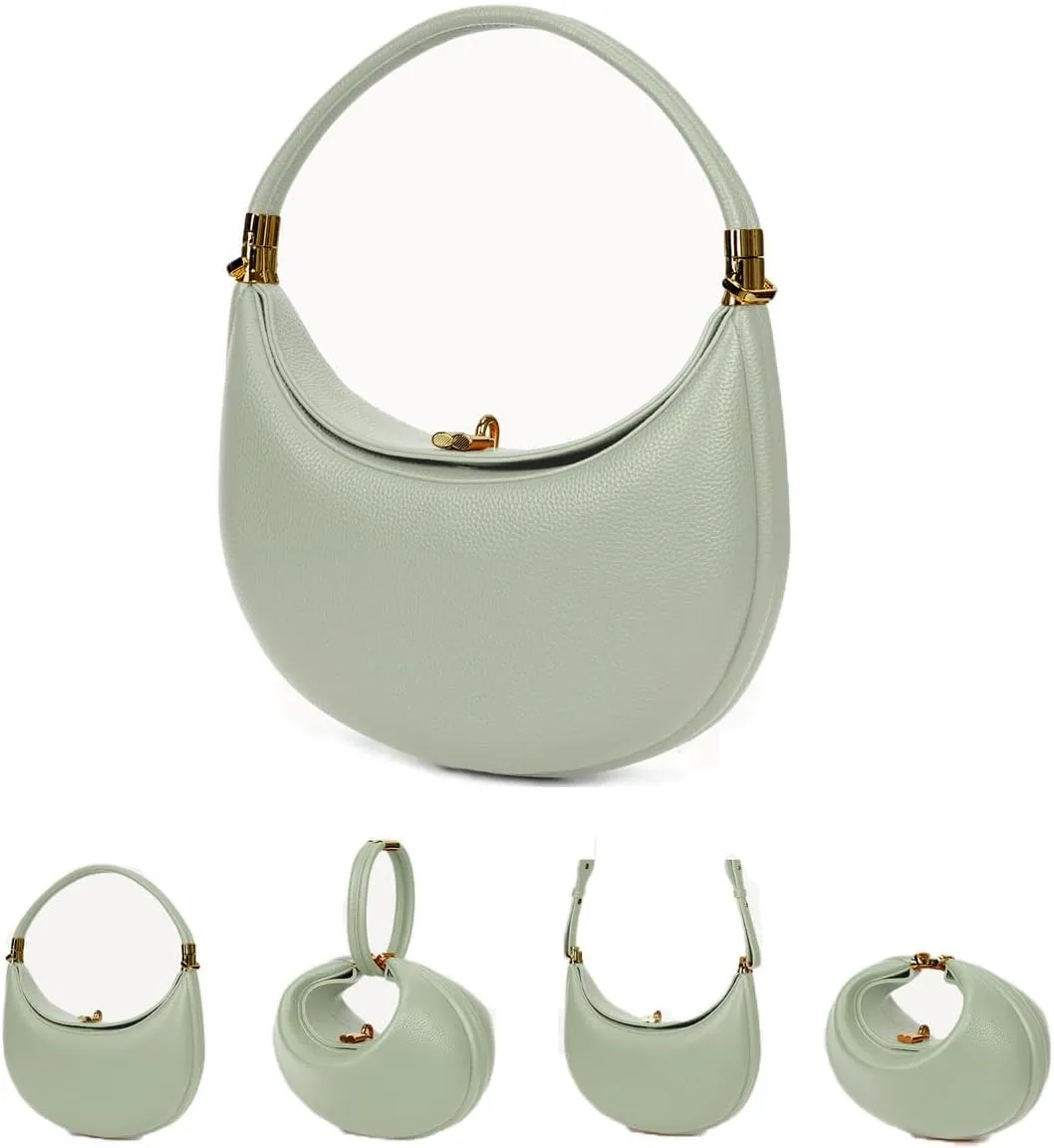 Lushandy PU Leather Crescent Bag and Women's Luna 4-in-1 Shoulder Bag, Half Moon Bag, Hobo Clutch