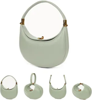 Lushandy PU Leather Crescent Bag and Women's Luna 4-in-1 Shoulder Bag, Half Moon Bag, Hobo Clutch