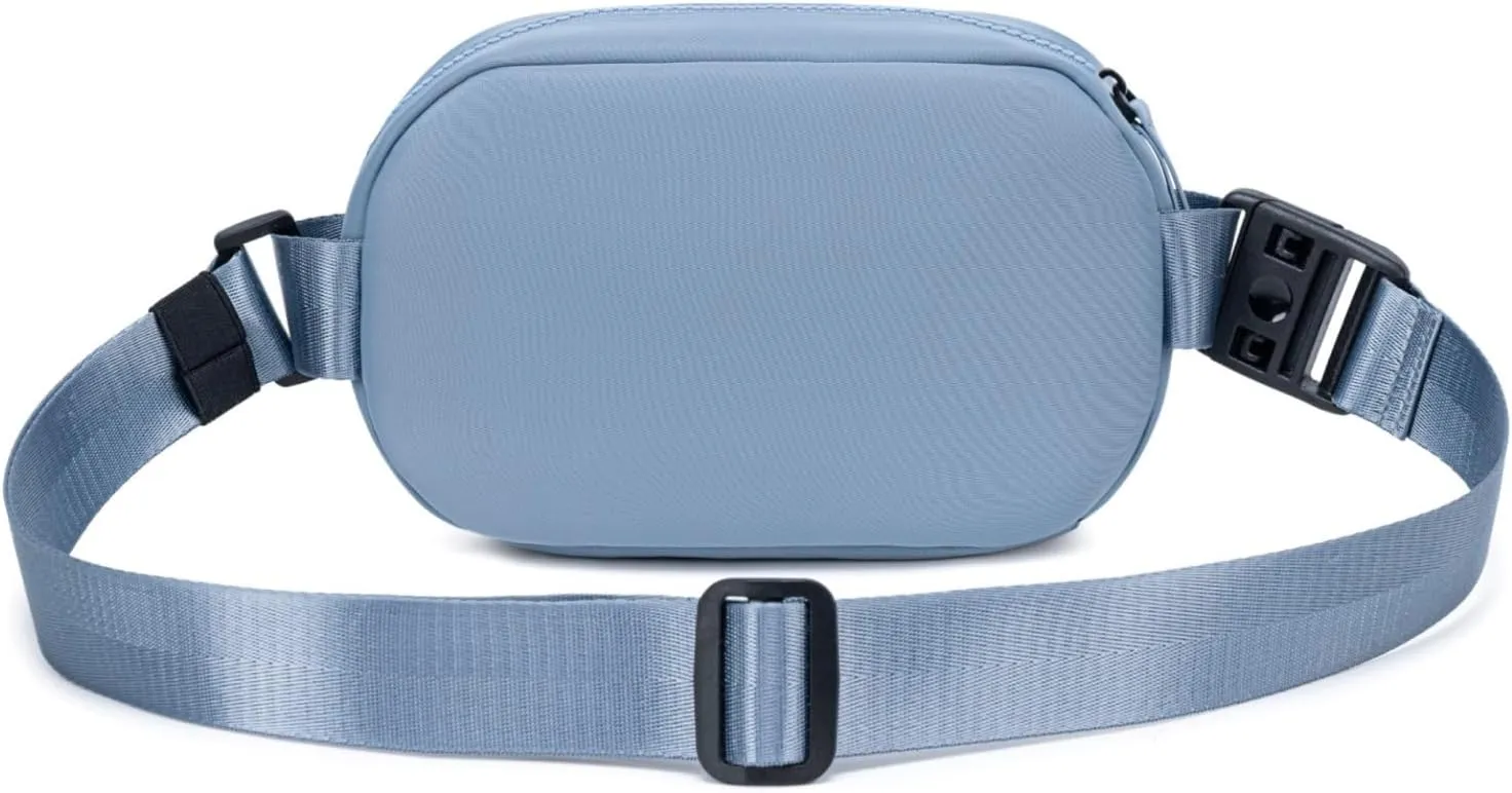 Lux & Nyx Origami Belt Bag and Sling Bag - Black Ultra Satin - Daily and Travel Multi-compartment Belt Bag Convertible to Sling and Crossbody Bag - Stain and Weather Resistant (Cashmere Blue)