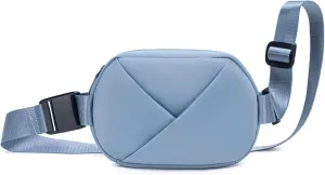 Lux & Nyx Origami Belt Bag and Sling Bag - Black Ultra Satin - Daily and Travel Multi-compartment Belt Bag Convertible to Sling and Crossbody Bag - Stain and Weather Resistant (Cashmere Blue)