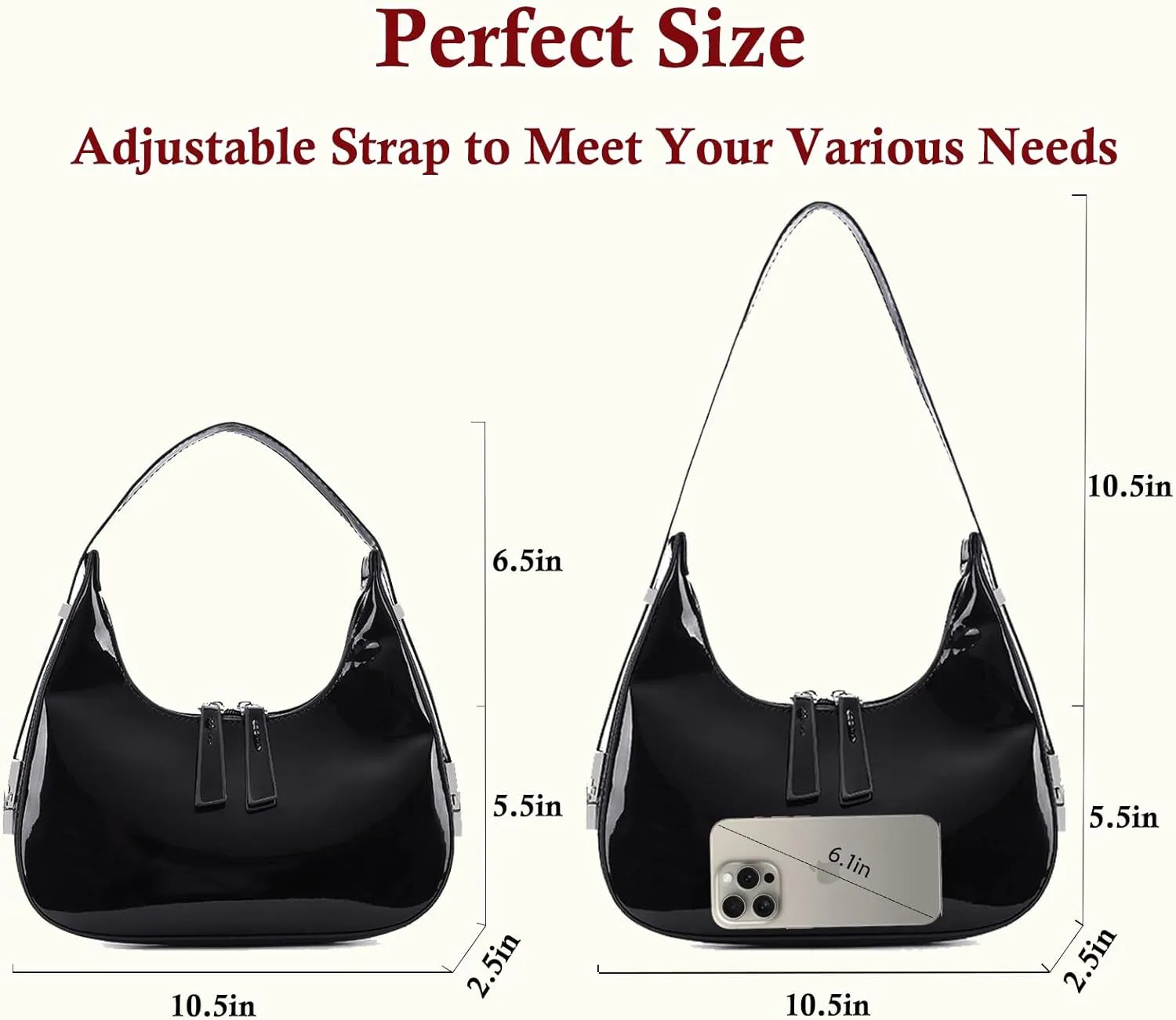 Lxyxinarhy Women's Crescent Shoulder Bag - Y2k Red Purse Retro 90S Top Handle Shoulder Underarm Handbags Clutch Purse