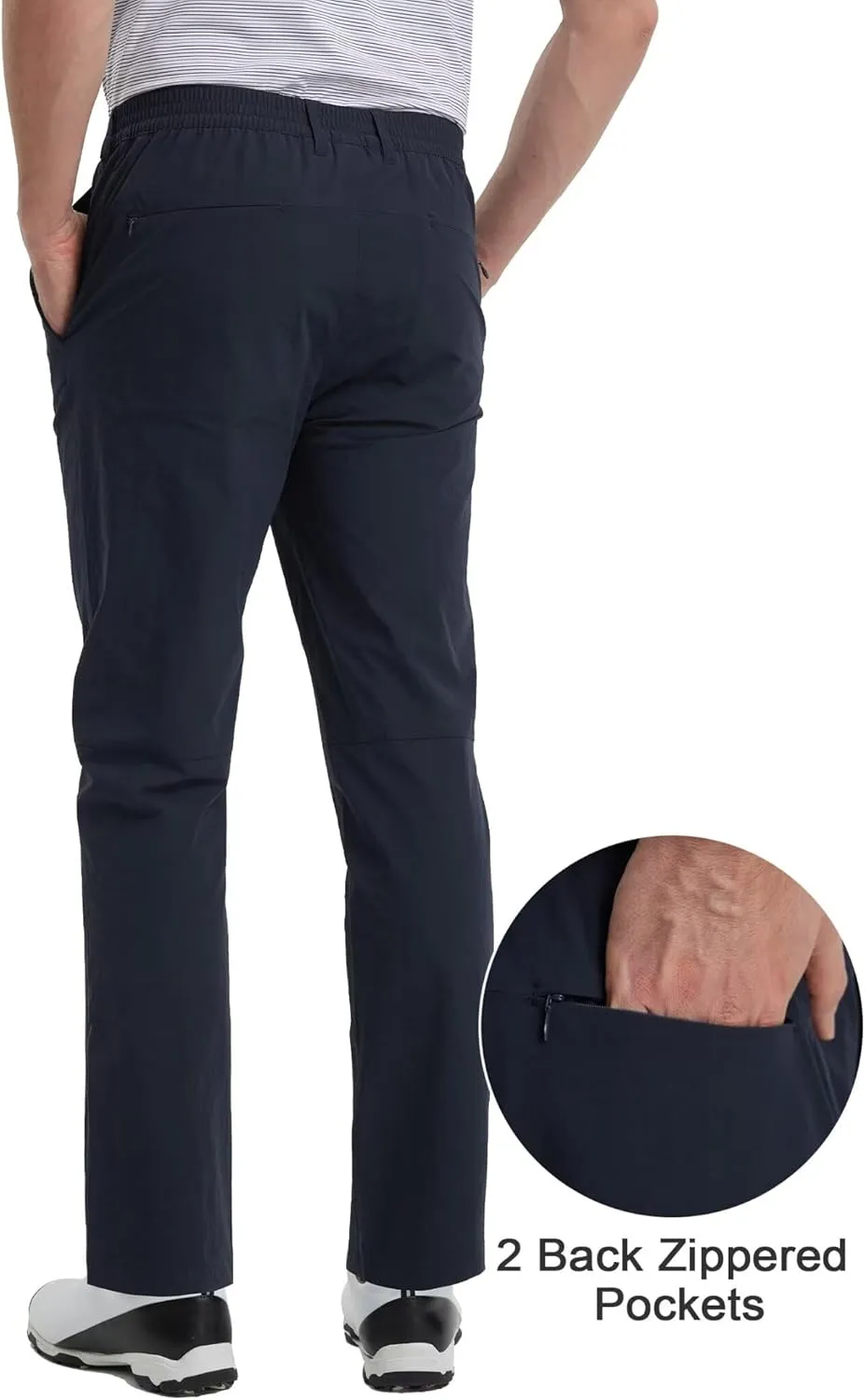 M MAELREG Mens Golf Pants 5 Pockets Lightweight - 30"/32"/34" Dry Fit Water-Resistant Stretch Dress Work Mens Casual Pants