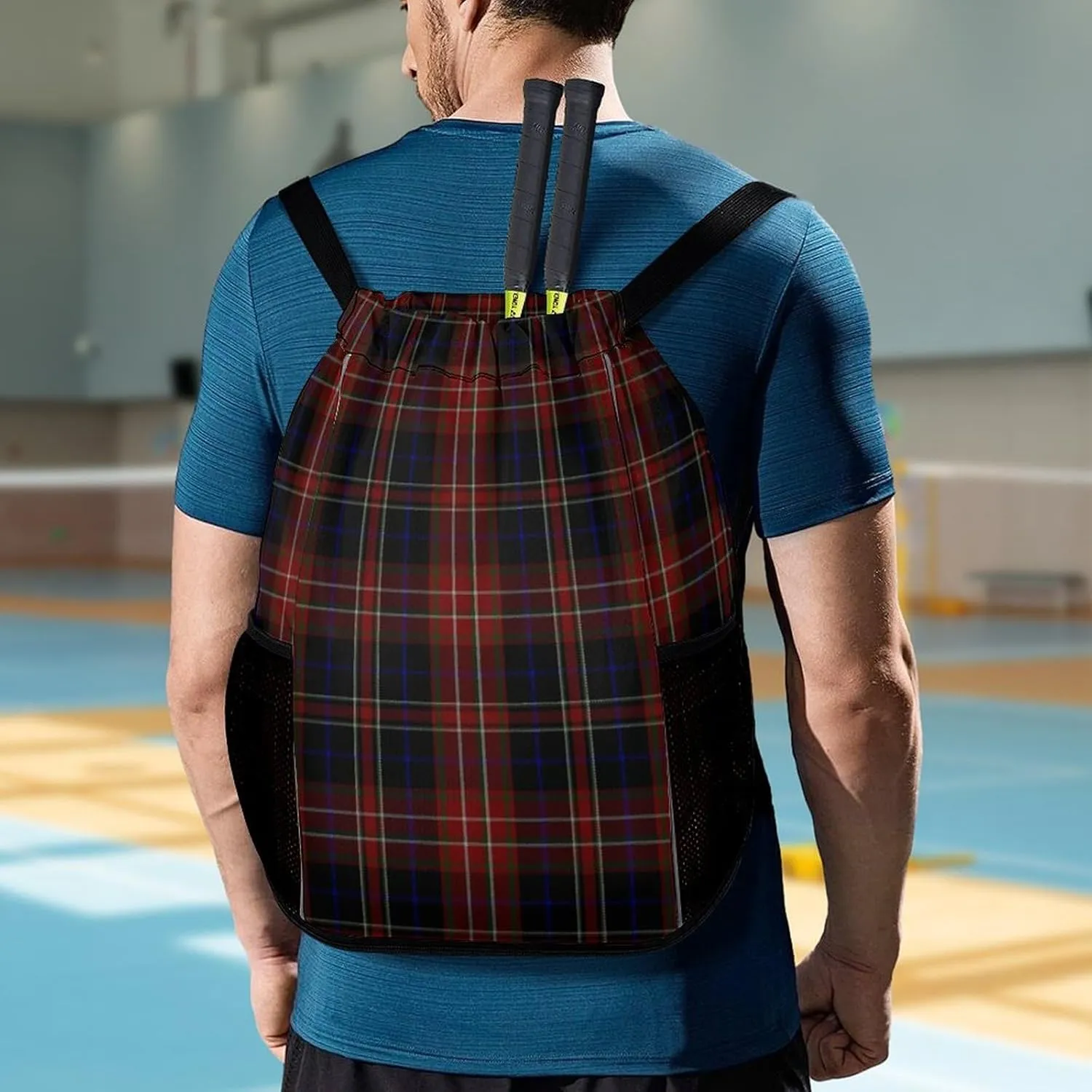 MacDonald Tartan Plaid Black Red Sports Bundle Pocket with Dry Wet Separation Unisex