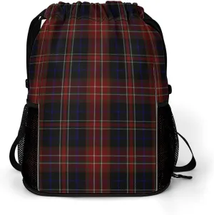 MacDonald Tartan Plaid Black Red Sports Bundle Pocket with Dry Wet Separation Unisex