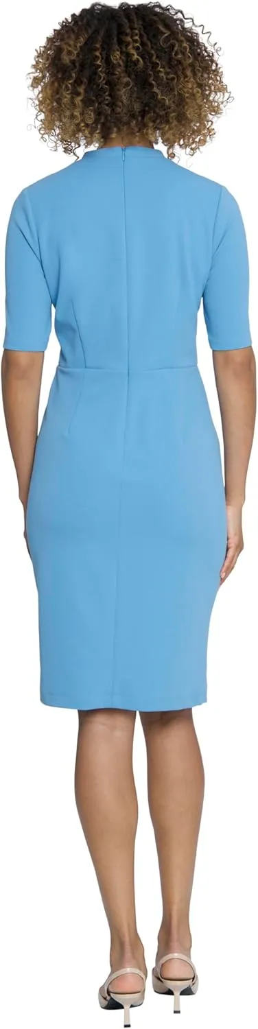 Maggy London Versatile V-Neck Elbow Sleeve Knee-Length Business Casual Dresses for Women