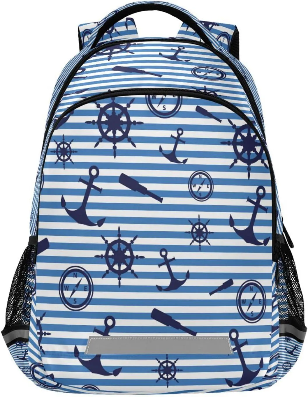 Maritime Anchor Steel Backpack Laptop Backpacks Book Bags Water Resistant Daypack Durable College Shoulder Bag Sports Travel Day Pack