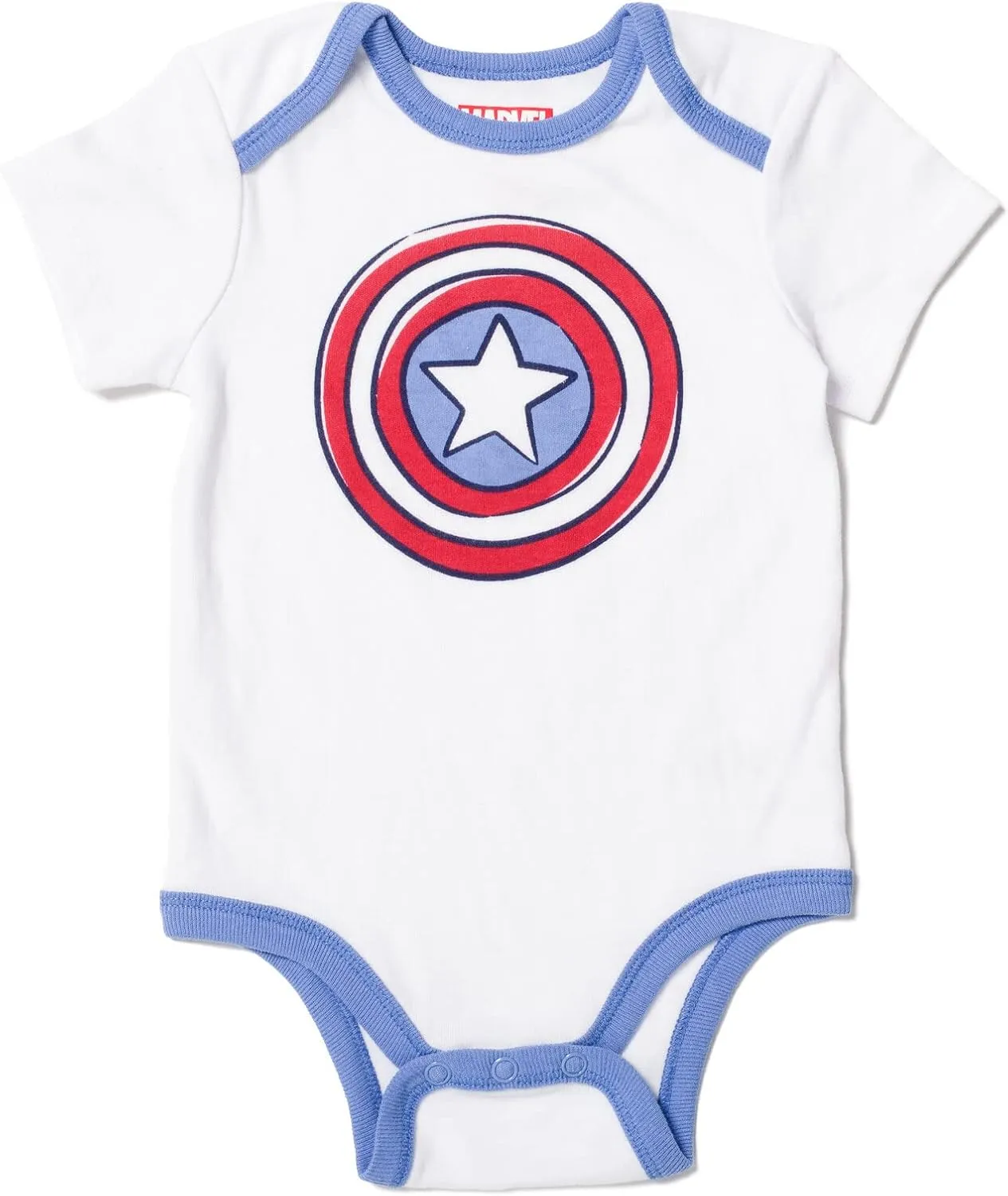 Marvel Avengers Hulk Captain America Spider-Man Baby Bodysuit Pants and Hat 3 Piece Outfit Set Newborn to Infant
