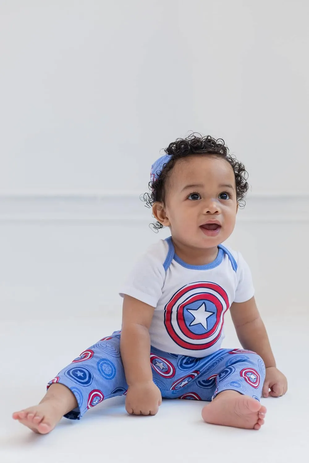 Marvel Avengers Hulk Captain America Spider-Man Baby Bodysuit Pants and Hat 3 Piece Outfit Set Newborn to Infant
