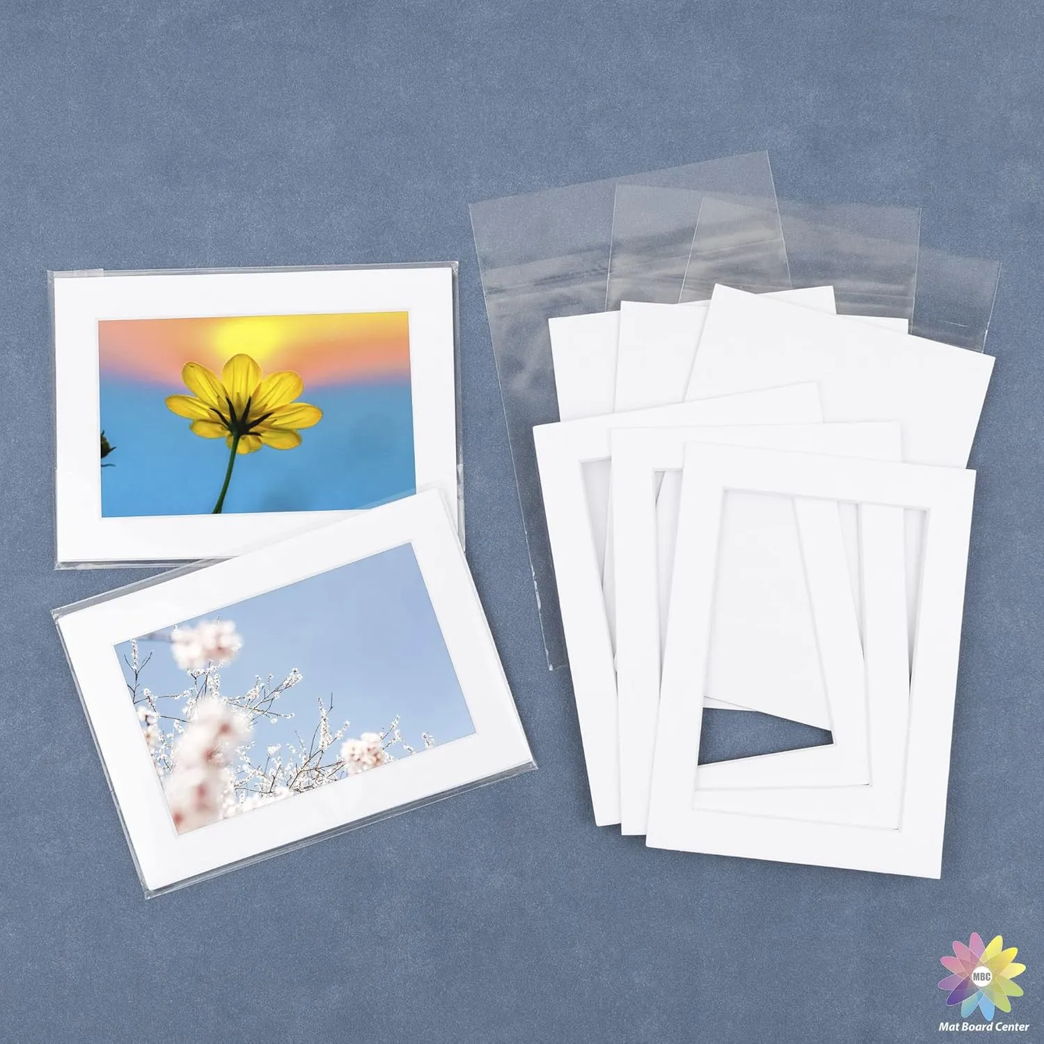 Mat Board Center, 25 Pack of White Pre-Cut Mat Board 16x20 Picture Mat for 11x14 Photo with White Core Bevel Cut Mattes Sets. Includes 25 Acid Free Mats & 25 Backing Board & 25 Clear Bags