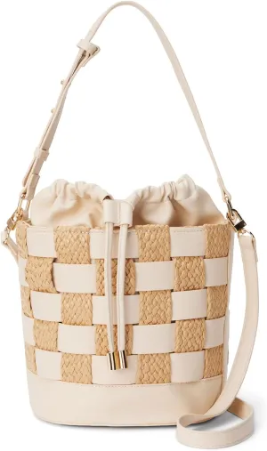 Matisse Balboa Straw Interlock Bucket Bag in Ivory