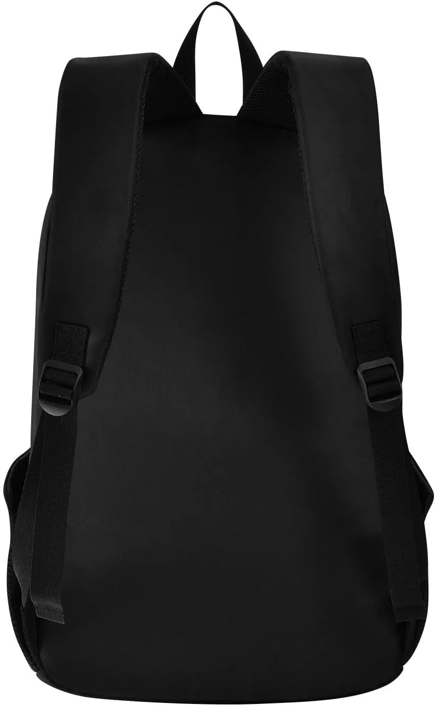 MCHIVER Custom Travel Backpack Black Personalized Casual Daypack Backpacks Lightweight Carry on Bag Water Resistant Large Backpack for Men Women