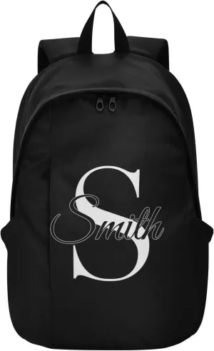 MCHIVER Custom Travel Backpack Black Personalized Casual Daypack Backpacks Lightweight Carry on Bag Water Resistant Large Backpack for Men Women
