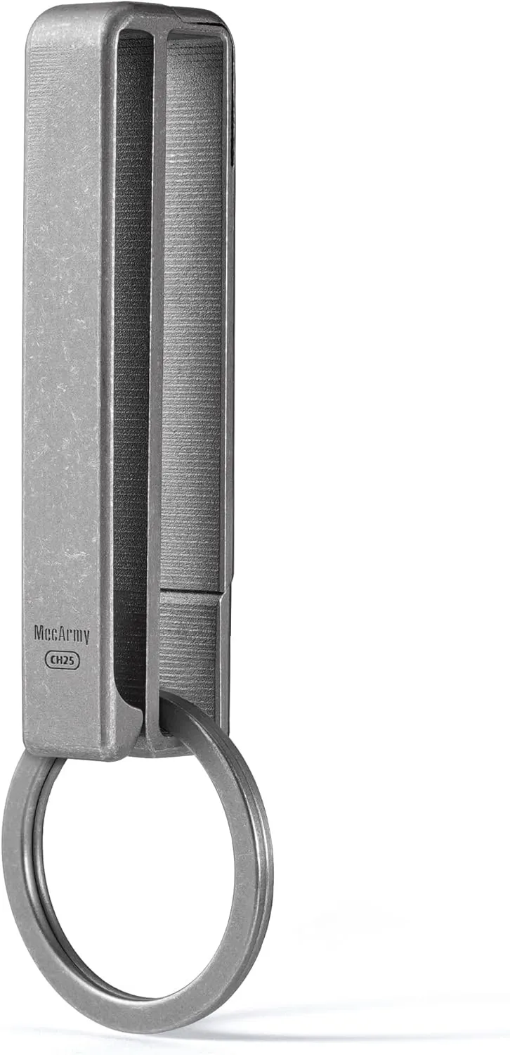 MecArmy CH25 Titanium Belt Keychain Clip, One-Piece CNC Key Holder for EDC Gear, Quick-Access Key Organizer for MOLLE & Belt Loops, Rugged Build, Ultra-Lightweight, No-Screw Aesthetic for Daily Carry