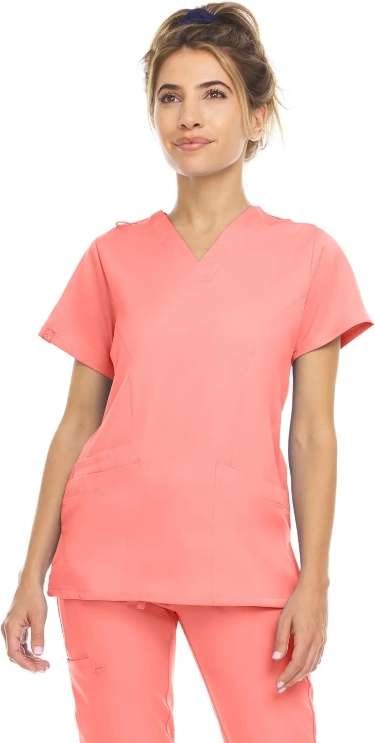 MediChic Scrub Sets for Women – 8-Pocket V-Neck Jogger Scrubs, Anti-Wrinkle, Stretch Medical Nursing Uniforms