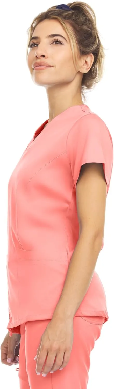 MediChic Scrub Sets for Women – 8-Pocket V-Neck Jogger Scrubs, Anti-Wrinkle, Stretch Medical Nursing Uniforms